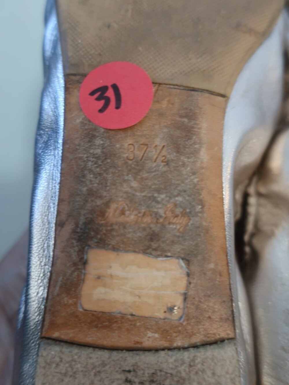 Louis Vuitton Metallic Gold Amulet Sequins Bow Scrunch Ballet Flats 37.5/US 7.5 - Picture 6 of 12